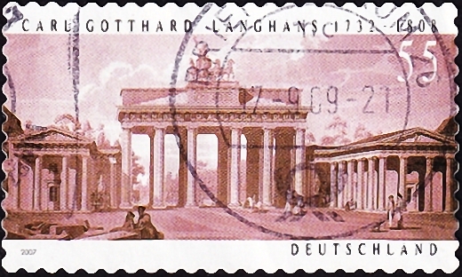 Германия 2007 год . Бранденбургские ворота, Берлин . Каталог 1,60 фунта .